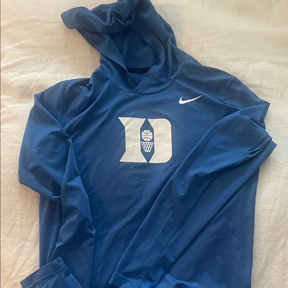 Nike Pro Duke Basketball Royal Blue Hoodie Shirt